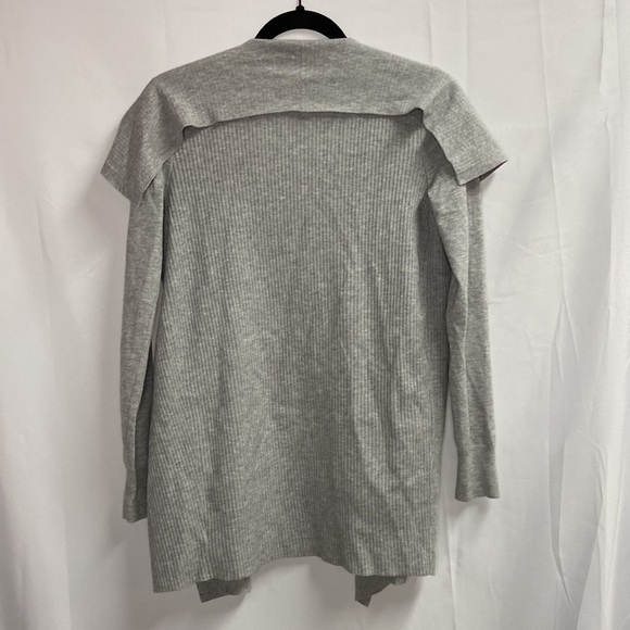 Theory Winxie Ribbed Knit Draped Cardigan Sweater Gray Size P / XS - Picture 5 of 6